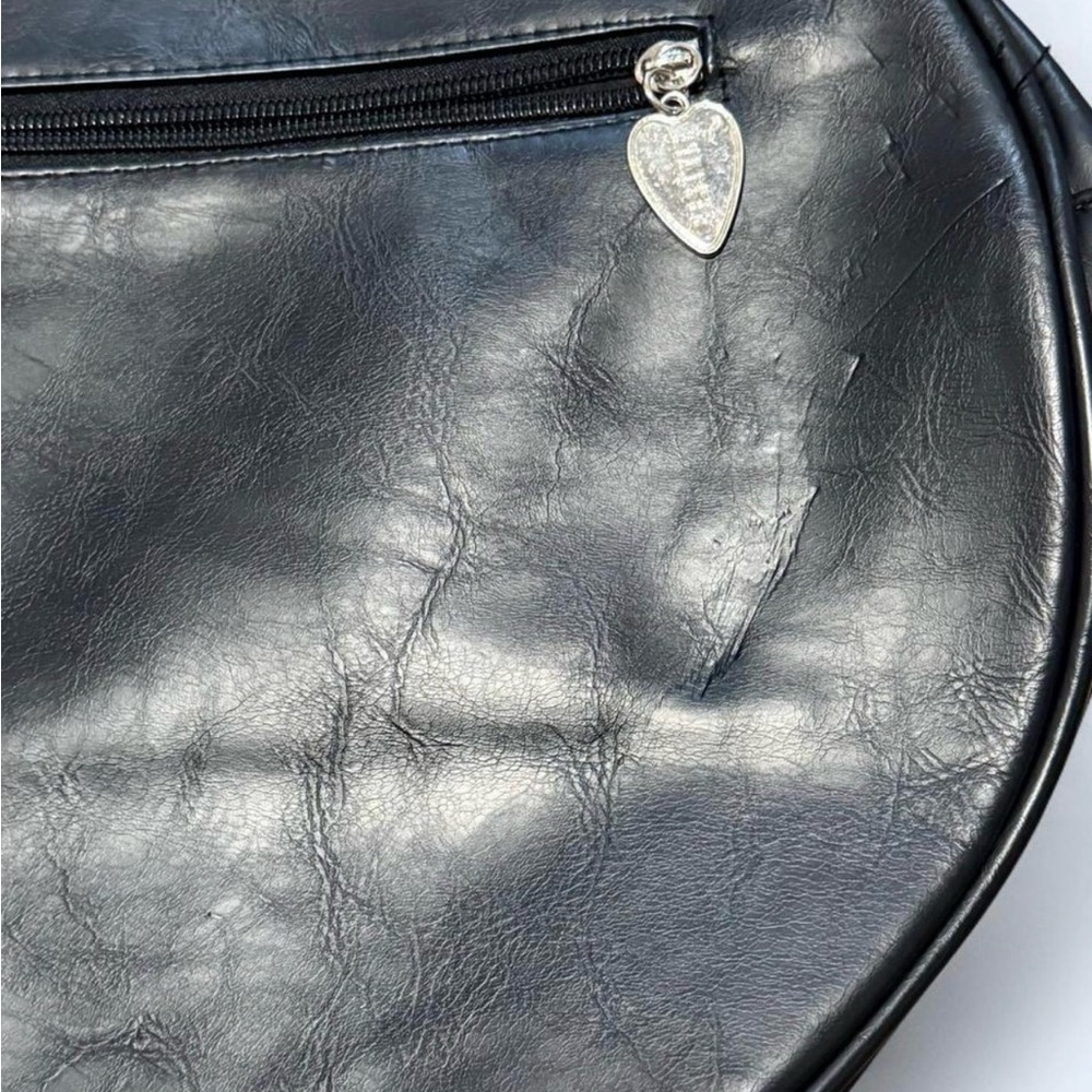 Restyle Black Embroidered Moon Phases Round Shoulder Bag Goth Witchy - Picture 5 of 6